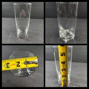 1x Heavy Glass Tumbler, Square Bottom Unbranded EUC